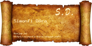 Simonfi Dóra névjegykártya